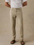 Stretch Terry 5-Pocket Pant in Stone - front