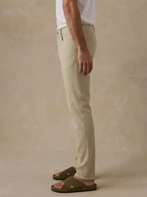 Stretch Terry 5-Pocket Pant in Stone - side